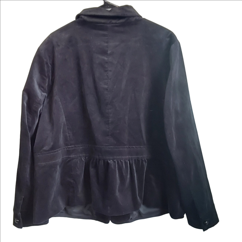 Talbots Black Velvet Jacket 22W Button Up - Picture 3 of 7